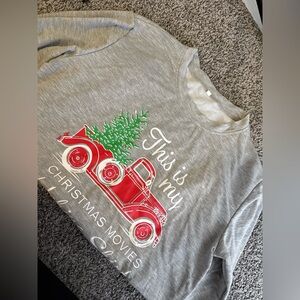 Gray Christmas Movies Sweatshirt with Red Truck